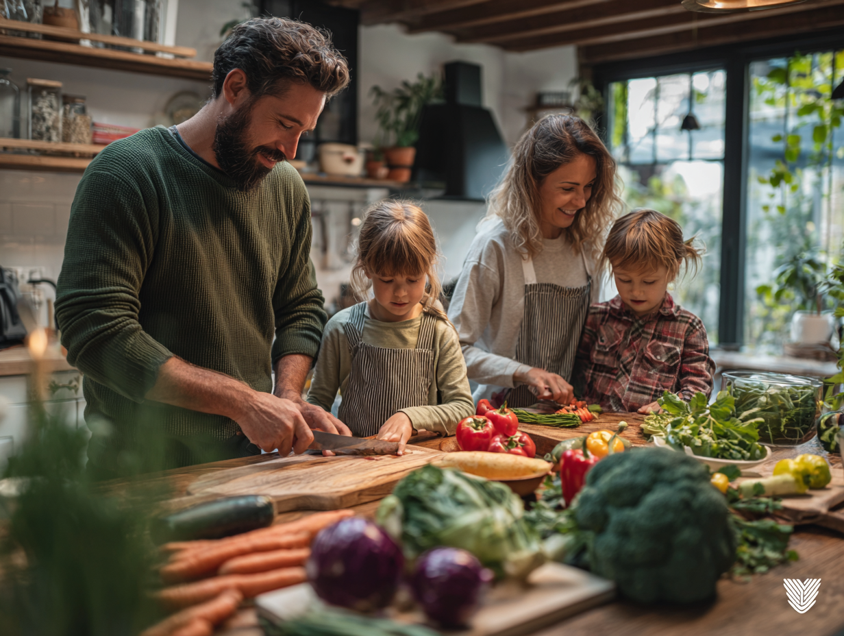 Людина планує меню з використанням свіжих інгредієнтів